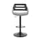Armen Living Karter Adjustable Gray Faux Leather and Black Wood Bar Stool with Black Base LCKTBABLBLGR - alternate 8